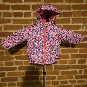 OshKosh B'gosh Pink and Blue Chevron Puffer Jacket